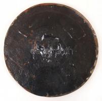 Festett  nagyméretű vas plakett, nap szimbólummal, d:25 cm