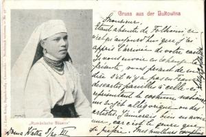 1898 Romanian peasant woman, Bukovina, folklore