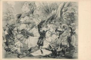 Japanese war, military, cavalry, artist signed