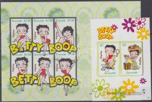 Betty Boop, cartoon character mini sheet + block, Betty Boop rajzfilmfigura kisív + blokk
