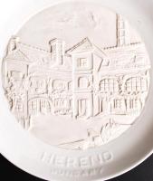 3 db fényben átlátszó Herendet ábrázoló porcelán falitányér, jelzés nélkül, hibátlan,  d: 15 és 18,5...