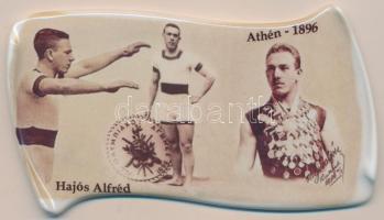 DN "Hajós Alfréd" porcelán plakett szign.:FPM (~55x100mm) T:2