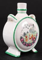 Zsolnay porcelán kulacs, kézzel festett, virágmintás. Jelzett, hibátlan, m: 9 cm