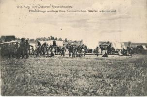 Keleti harcmező, menekültek visszavonulása a falvaikba, Eastern theater of war, refugees taking back to their villages