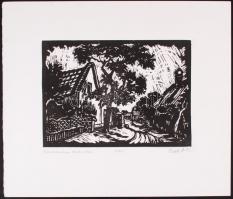 Cseh Anna Mária (1926-1999): Vörösberényi szűk utca. Linó, számozott, papír, jelzett, 16×22 cm