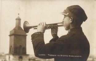 Lublin, Trebacz na Bramie Krakowskiej / Krakows gate, trumpeter