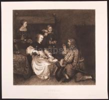 cca 1880 Hódolat. Rézmetszet 32x28cm