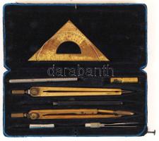 Hiánytalan antik réz körző készlet / Antique compass