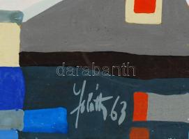 Joláthy Attila (1927-1998): Ház. 2 db kép, tempera, papír, jelzett, 31x24 cm