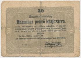 1849. 30Kr Kossuth-bankó T:III-,IV Adamo G103