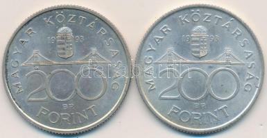 1993. 200Ft Ag "MNB" (2x) T:2 Adamo F13
