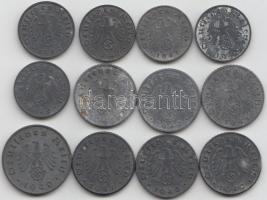 Német 3. Birodalom 1940-1943. 1Pf-10Pf (12x) T:2,2-
German Third Reich 1940-1943. 1 Pfennig - 10 Pfe...