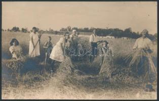 cca 1930 Kaszálók. Fotólap
