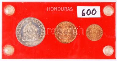 Honduras 1957. 1c + 1956. 2c + 1954. 10c plasztiktokos szett T:1 Honduras 1957. 1 Centavos + 1956. 2 Centavos + 1954. 10 Centavos set in plastic case C:UNC