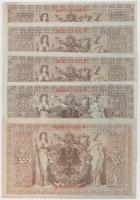 Német Birodalom / Császárság 1910. 1000M hétjegyű sorszám, piros pecsét (5x), közte sorszámkövetők T...