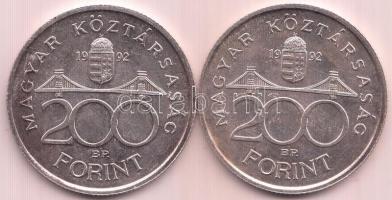 1992. 200Ft Ag "MNB" (2x) T:2