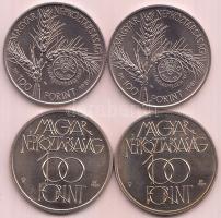 1981. 100Ft "FAO" (2x) + 1985. 100Ft "Kulturális fórum" (2x) T:BU