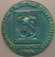 1984. "Magyarország - Ausztria Bélyegkiállítás" nagyméretű Zsolnay-porcelán emlékplakett (102mm) T:1-