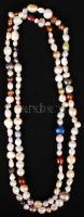 Többszínű tenyésztett gyöngy nyaklánc, h: 88 cm / Cultured pearl necklace, 88 cm