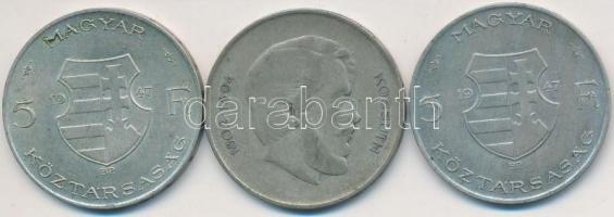 1947. 5Ft Ag "Kossuth" (3x) T:2-,3