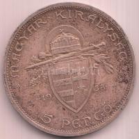 1938. 5P Ag "Szent István" T:2- Adamo P8.1