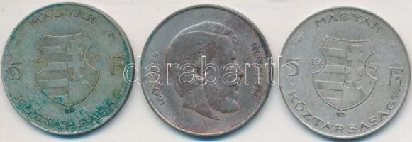1947. 5Ft Ag "Kossuth" (3x) T:3