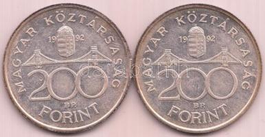 1992. 200Ft Ag "MNB" (2x) T:2-