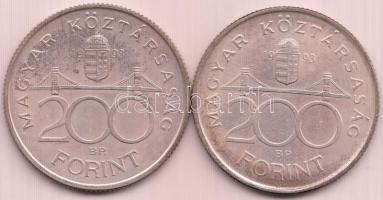 1993. 200Ft Ag "MNB" (2x) T:2-