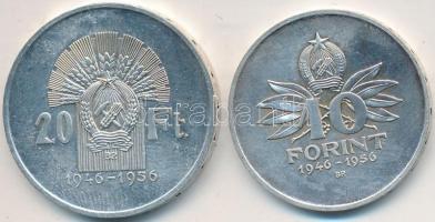 1956. 10Ft Ag + 20Ft Ag "10 éves a Forint" T:2