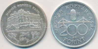 1992. 200Ft Ag "MNB" (2x) T:2