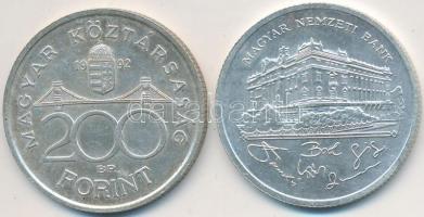 1992. 200Ft Ag "MNB" (2x) T:2