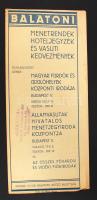 cca 1920-1930 Balatoni menetrendek, hoteljegyzék és vasúti kedvezmények tájékoztató füzet