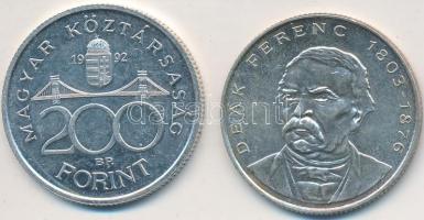 1992. 200Ft Ag "MNB" + 1994. 200Ft Ag "Deák" T:2