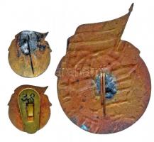 ~1960. "Vasutasok-Hajósok Szakszervezete" 3xklf zománcozott fém jelvény T:2