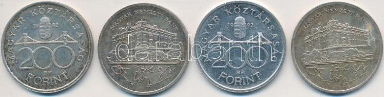 1992. 200Ft Ag "MNB" (4x) T:2