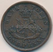 Kanada 1852. 1p "Felső-kanadai Bank" Br banki zseton T:2- Canada 1852. 1 Penny "Bank of Upper Canada" Br bank token C:VF