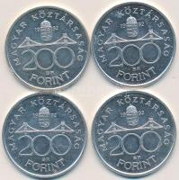 1992. 200Ft Ag "MNB" (4x) T:2
