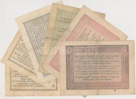 1848-1849. 15Kr + 30Kr + 1Ft + 2Ft + 5Ft (2xklf) "Kossuth bankó" T:III,III-