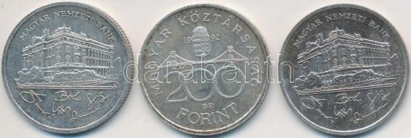 1992. 200Ft Ag "MNB" (3x) T:2