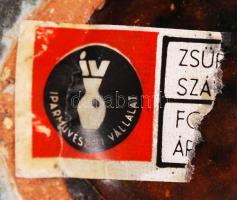 Iparművészeti Vállalatos füstölő tartó, raku kerámia, hibátlan, 7×11 cm