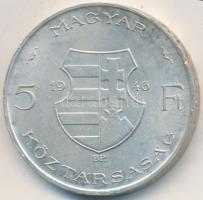 1946. 5Ft Ag "vastag Kossuth" T:2 ph.