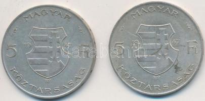 1947. 5Ft Ag "Kossuth" (2x) T:2-