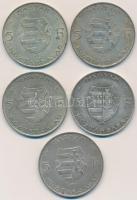 1947. 5Ft Ag "Kossuth" (5x) T:vegyes