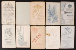 cca 1870-1900 10 db klf keményhátú fotó különböző magyar fényképészek műterméből 7x9 cm
