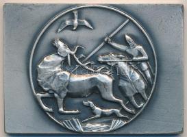 Olcsai Kiss Zoltán (1895-1981) 1971. "Vadászati Világkiállítás Budapest"  ezüstözött Br pl...