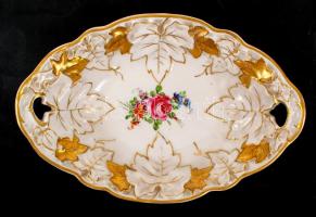 Schierholz tálka (3db) és egy füles tál, kézzel festett, jelzett, hibátlan, 21×14 cm, d:9,5 cm