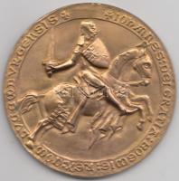 Luxemburg 1954. Vívó Világbajnokság Luxemburg aranyozott Br díjérem. Szign.:N&Jul. Lefevre (59mm) T:1- Luxembourg 1954. World Fencing Championship Luxembourg gold plated Br award medallion. Sign.:N&Jul. Lefevre (59mm) C:AU