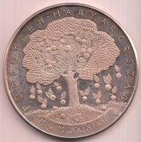 Szabó Géza (1939-) 1989. "Független Magyarország - MCMLXXXIX" Ag emlékérem tokban (36.08g/0.835/42.5mm) T:PP