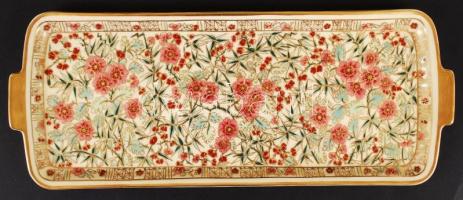 Régi, kézzel festett, aranyozott, perzsa-mintás, komplett Zsolnay süteményes készlet 6 tányér, egy t...