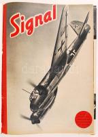 1940-1942 A Signal c. igényes képes magazin nem komplett évfolyamai keménykötésben. Részben német, részben magyar nyelven számok sok frontképpel / Not full year of the Signal picture magazine with many field-photos